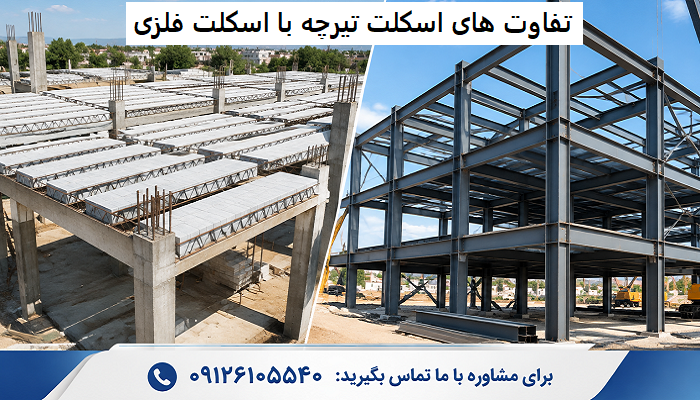 تفاوت های اسکلت تیرچه با اسکلت فلزی